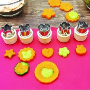 NEW in Box 5 Set Stainless Steel Veg & Fruit Cookie Cutter Baking Decorating